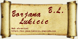 Borjana Lukičić vizit kartica